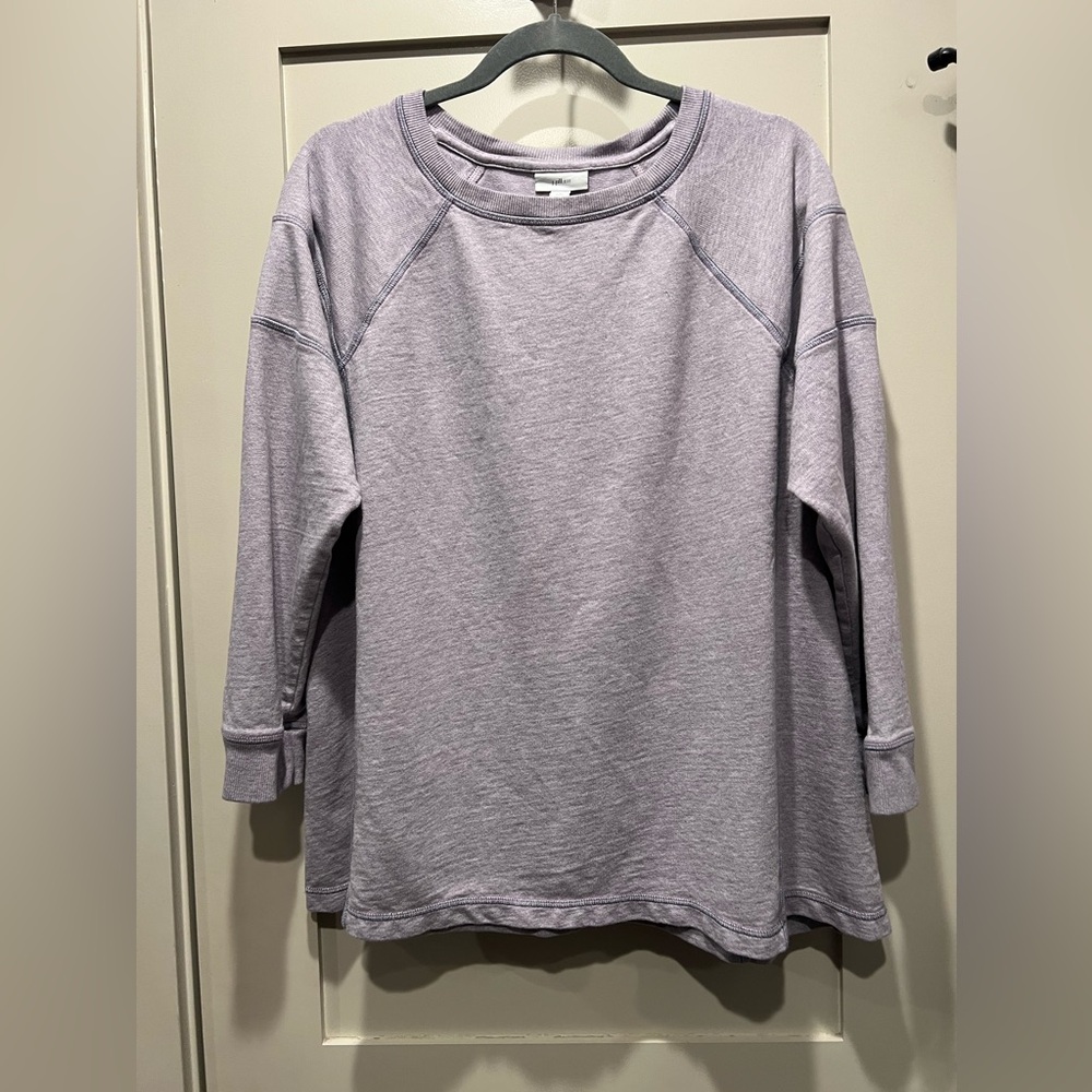J. Jill Fit EUC Lavender Long Sleeve Sweatshirt Top Size XL Petite💜